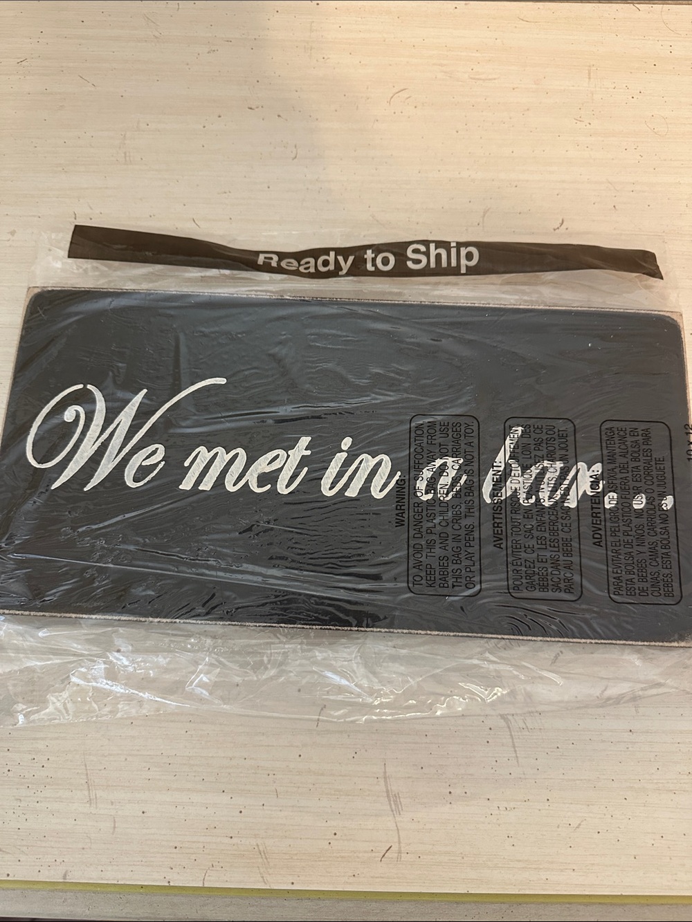NWT - Black "We met in a bar..." Wall Plaque - 6x8 Decorative Home Sign